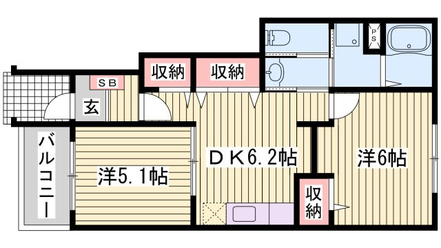 サンリットベルＡの間取り