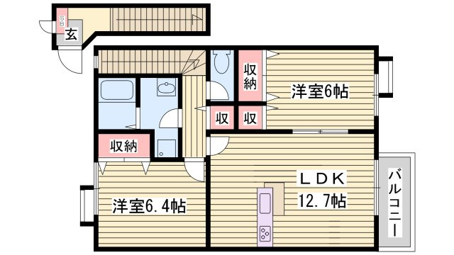 グランドゥールＢの間取り