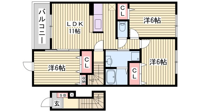 オアシス上ノ茶屋の間取り