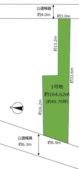松園町 1号地 売土地の土地図