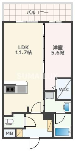 熊本市中央区大江１丁目の賃貸マンションの間取り