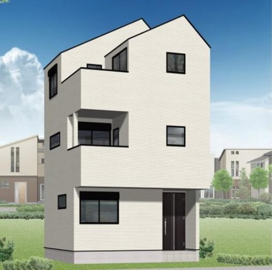 江戸川区江戸川１丁目　新築戸建ての外観パース