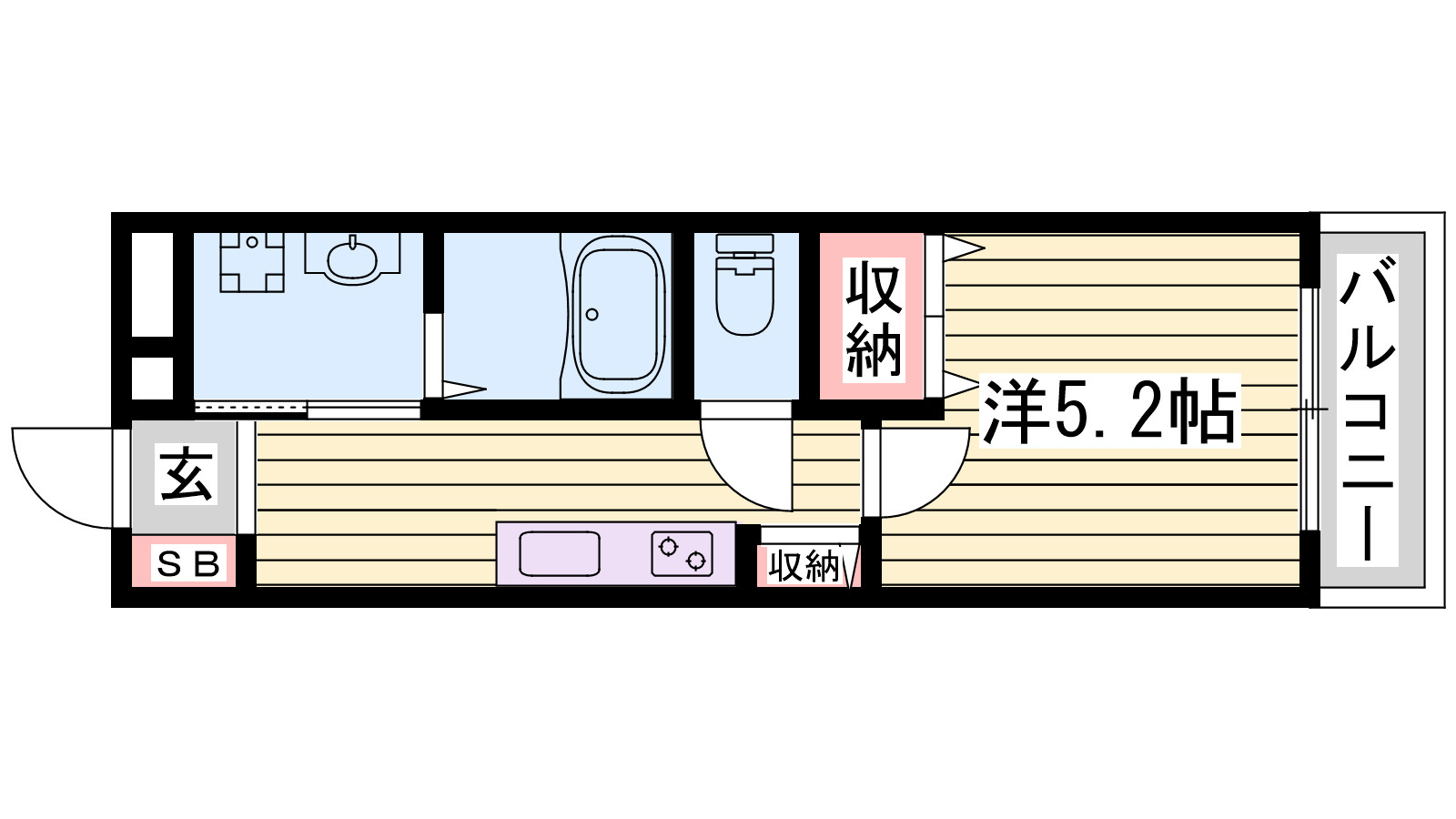 ハイツ中浜の間取り