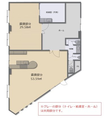 津山市北町　貸店舗・貸事務所の間取り