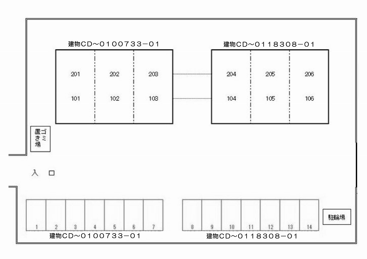 フラワ　Ｉの区画図|駐車場