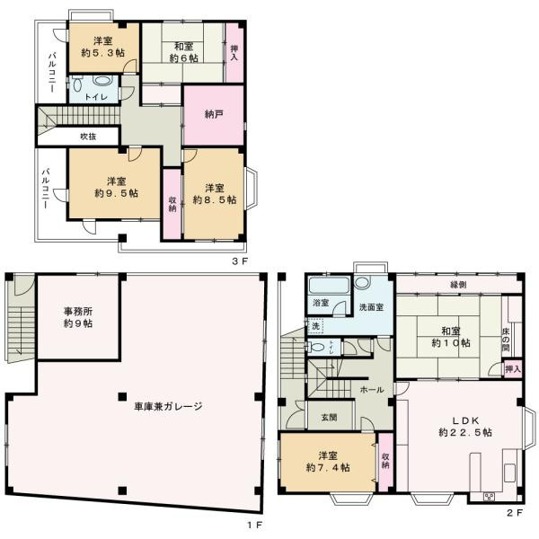 和歌山市粟の中古一戸建の間取り
