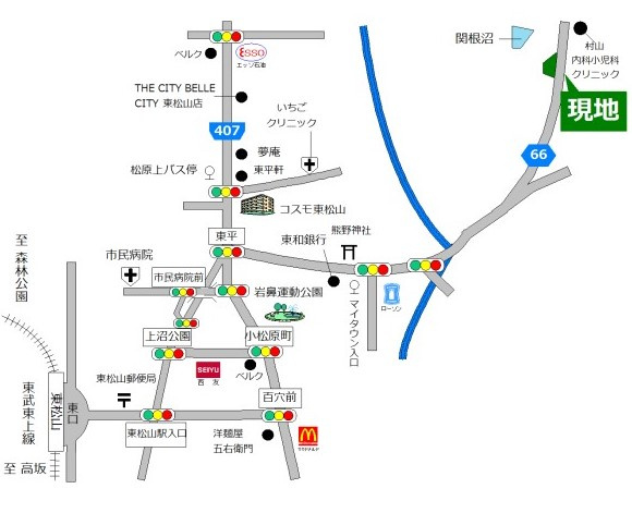東松山市東平　土地235坪の地図