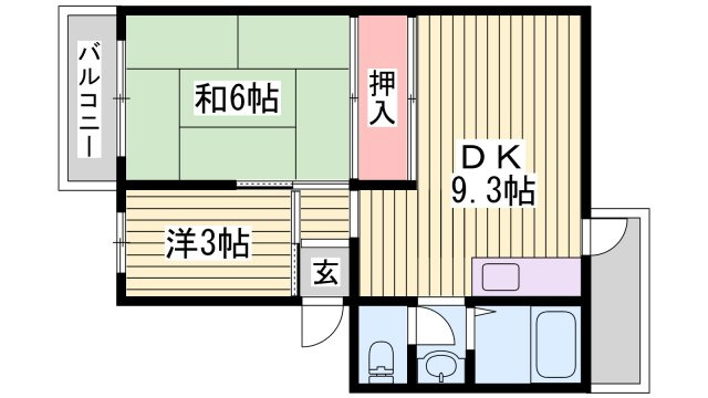 砥堀第2コーポラスの間取り