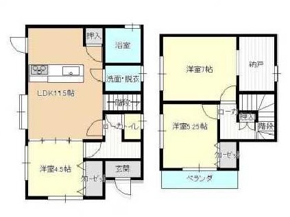 【間取り】 | 谷山中央３丁目　中古戸建て　２階建