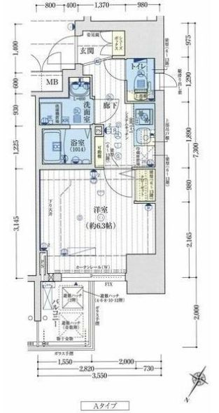 アクアプレイス江戸堀の間取り
