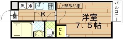 フラッティ四条大宮Ⅱの間取り