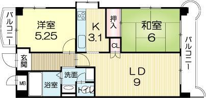 ロイヤルコーポ姫路北条の間取り