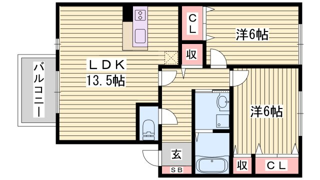 グランモア航　Ａ棟の間取り