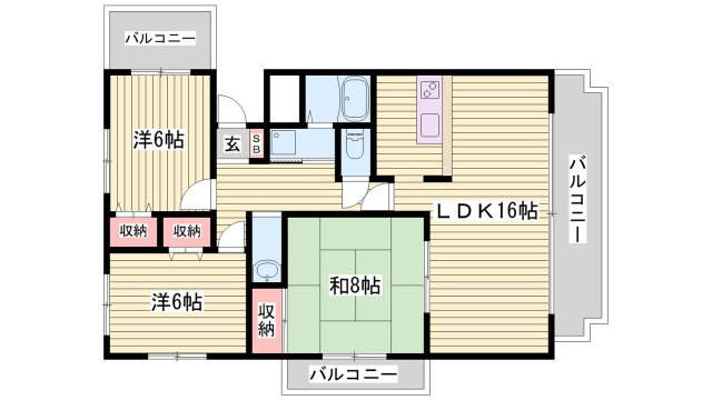 コーポ堂の前の間取り