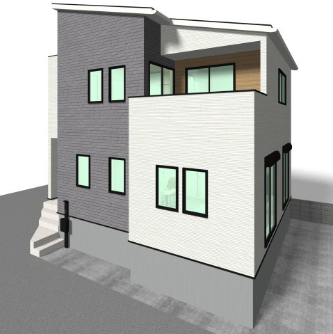 越谷市登戸町新築戸建て　-Fino aurora house FIT2-の外観パース|外観パース