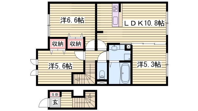 リュミエールｍ＆ｙ　Ｂ棟の間取り