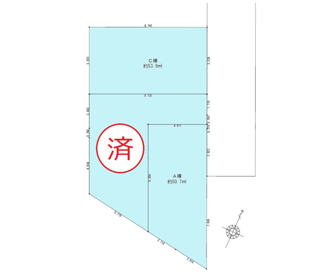 【区画図】 | 豊島区西池袋４丁目　建物提案型売地 | ＼建物提案型(セミオーダー対応)の売地、西池袋に誕生／
全３区画、設計士とご相談の上建築が可能です♪♪