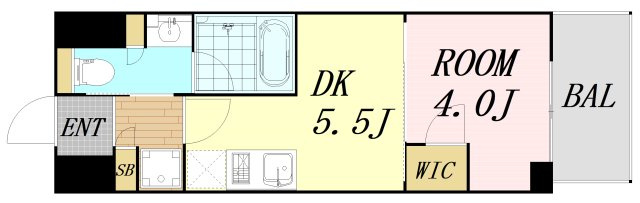 ザ・パークハビオ同心　仲介手数料無料の間取り