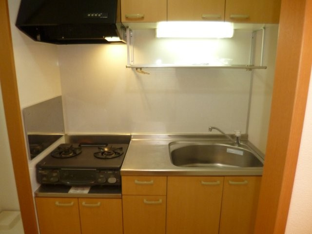 ＪＲＢハイツ倉敷駅前のキッチン|２口ガスコンロ付き