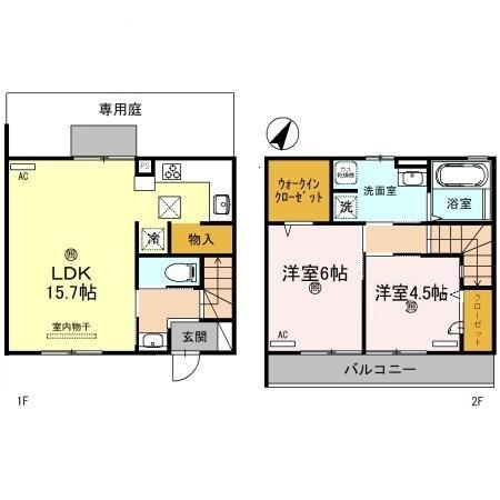 【間取り】 | メゾネット岩橋Ⅱ