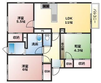 【間取り】 | City inn おくの