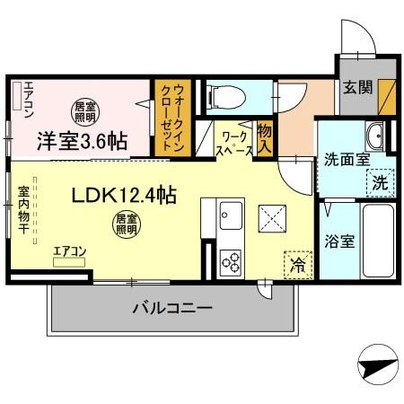 【間取り】 | D-room請西南　Ａ棟
