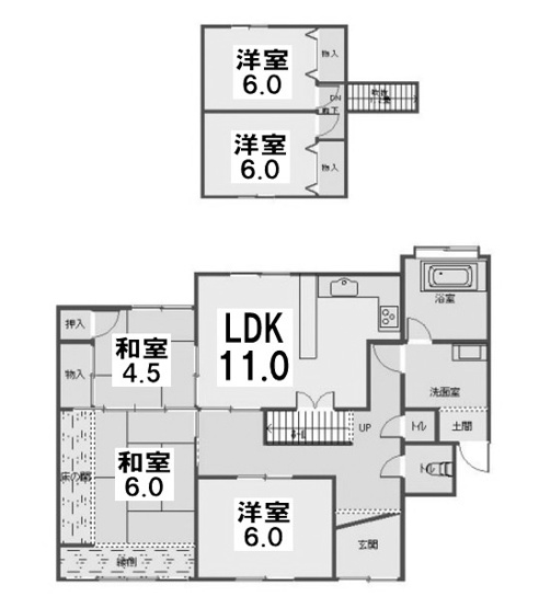【間取り】 | 亀岡　東つつじヶ丘都台2丁目　一戸建