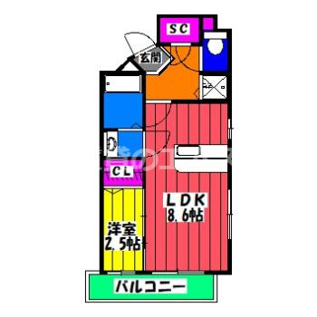 【間取り】 | グランソレイユ大橋 | グランソレイユ大橋の間取り