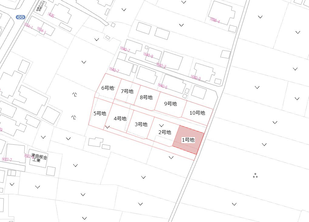 都城市五十町の売地の土地図