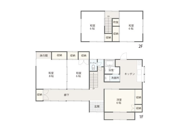 【間取り】 | 【中古戸建】上山市旭町 | 500万円、5K、土地面積173.23m2、建物面積103.78m2