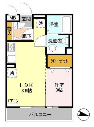クレセントコートKayの間取り