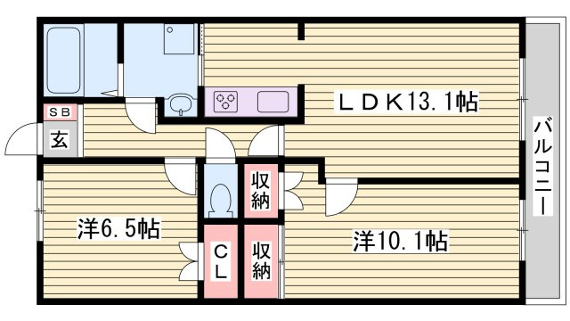 キャッスルコート御立唐立の間取り