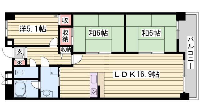 田寺グランドヒルズの間取り