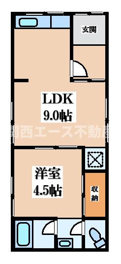 【間取り】 | 東石切町２丁目貸家
