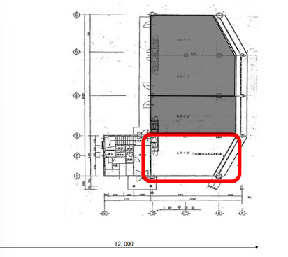 野洲市小篠原の店舗一部の区画図