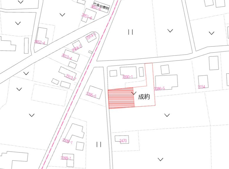 都城市野々美谷町の売地の土地図