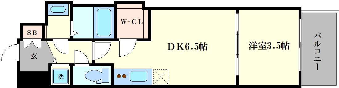 スワンズシティ谷町ブリエの間取り