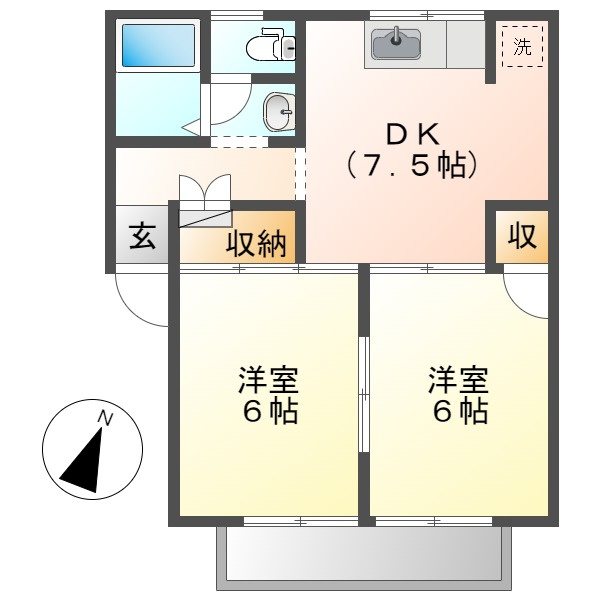 プレジール佐藤Cの間取り