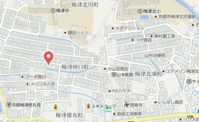 京都市右京区梅津林口町　中古戸建の地図