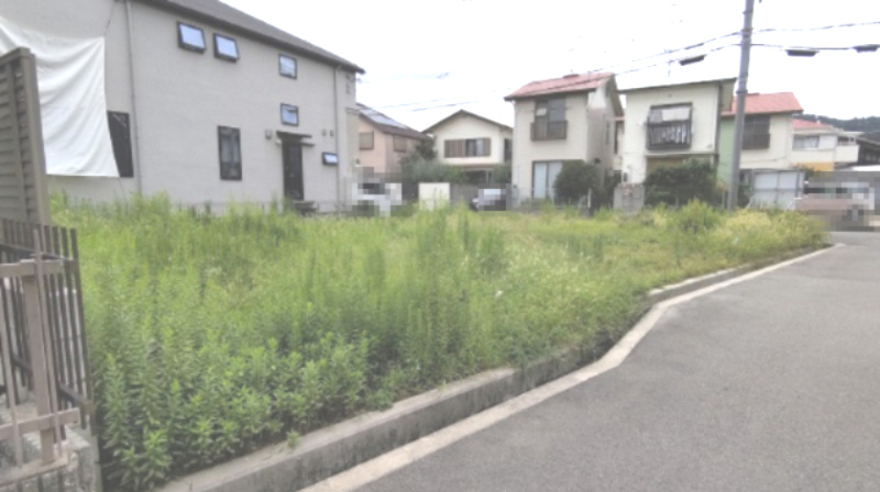 桜井１丁目　建築条件なし土地の前面道路含む現地写真
