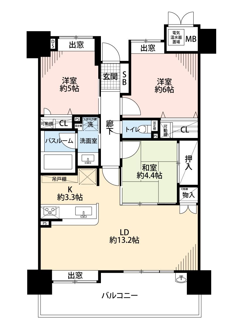 ファーネスト箱崎公園の間取り|ファーネスト箱崎公園（3LDK）