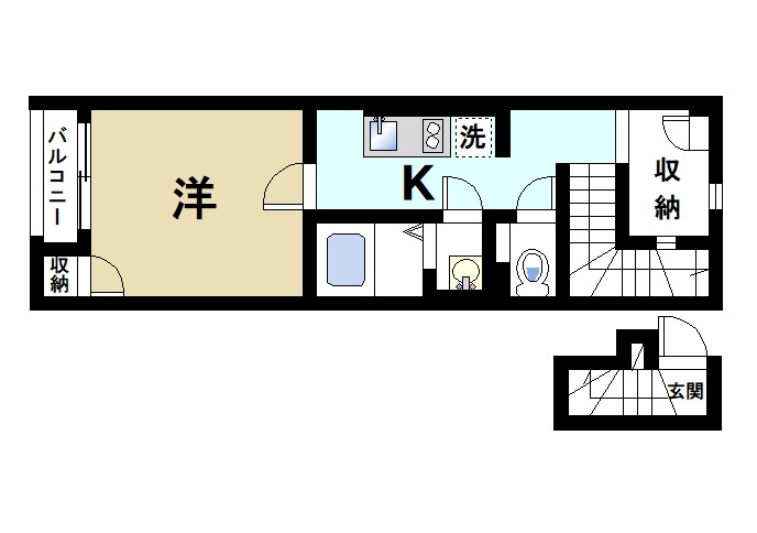 クレイノ聡の間取り|ワンルームの間取り