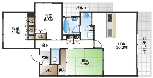 【間取り】 | ジオ千里中央フロントコートA棟