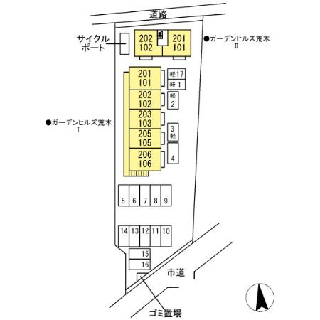 ガーデンヒルズ荒木の区画図