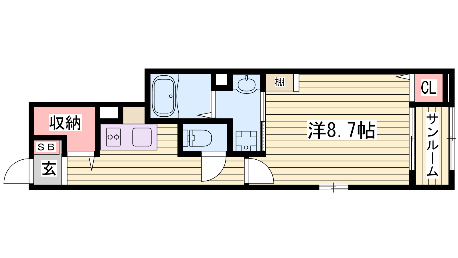 明石市西明石北町１丁目のアパートの間取り