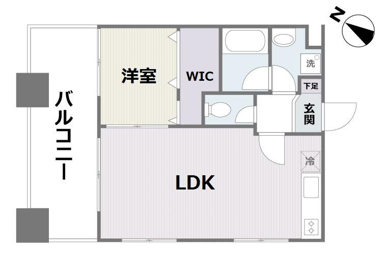 DSタワー平尾駅前レジデンスの間取り|DSタワー平尾駅前レジデンス（1LDK）