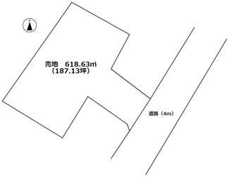 【土地図】 | 瑞穂市生津外宮前町1丁目　売地 | 建築条件無し♪穂積駅から徒歩12分♪187坪の土地♪