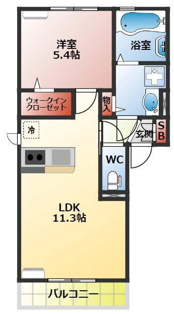 セジュール東大利の間取り