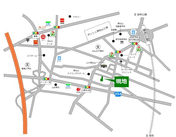 東松山市上野本　土地308坪の地図