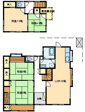 黒川戸建て　収益物件の間取り
